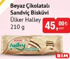 ÜLKER HALLEY BEYAZ ÇİKOLATALI SANDVİÇ BİSKÜVİ 210 G ÜLKER HALLEY BEYAZ ÇİKOLATALI SANDVİÇ BİSKÜVİ 210 G